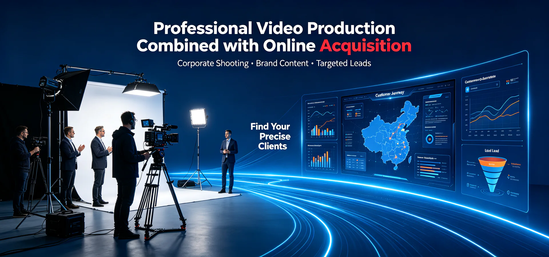 Professional video production combined with online acquisition